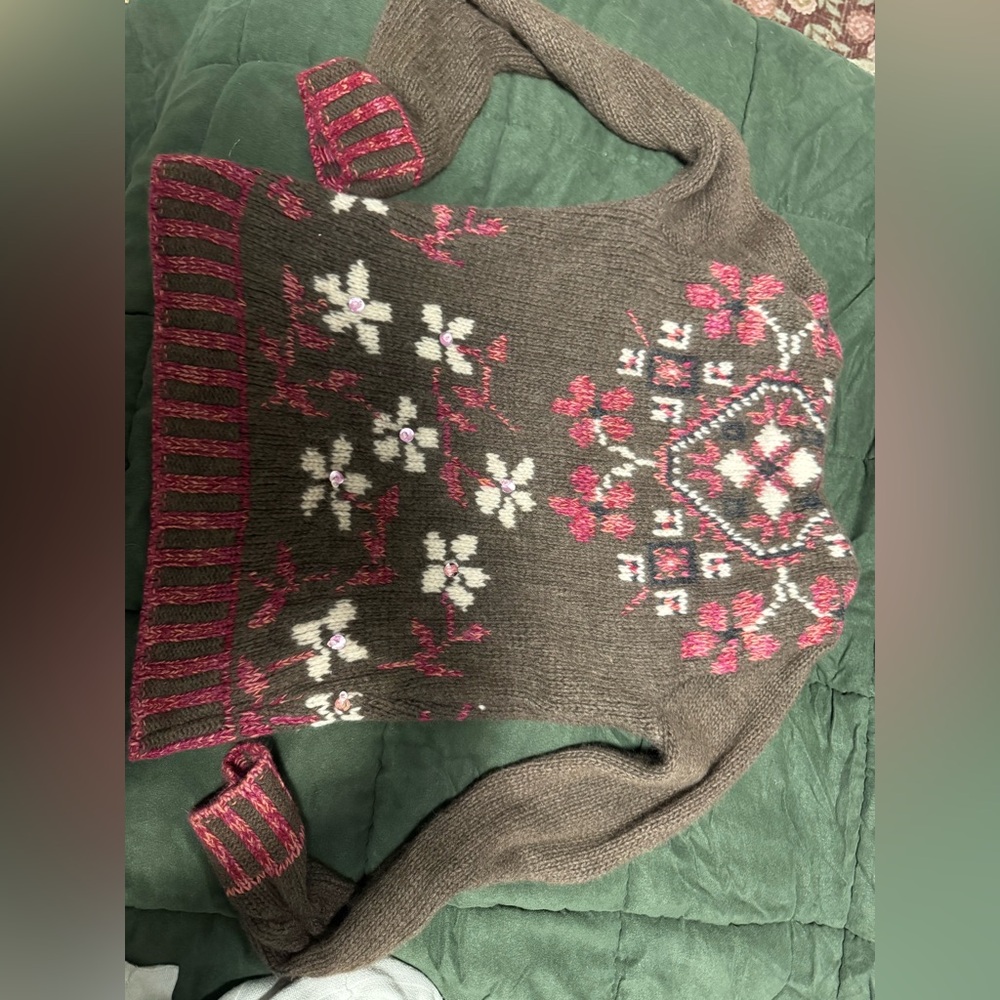 Twin set wool Brown Floral Sweater - Picture 5 of 8
